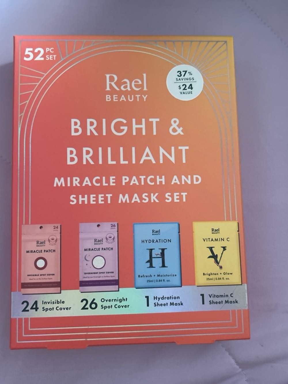 52pc Rare Beauty Bright & Brilliant Mask & Patch Set - Coral, Pink, Blue, Yellow
